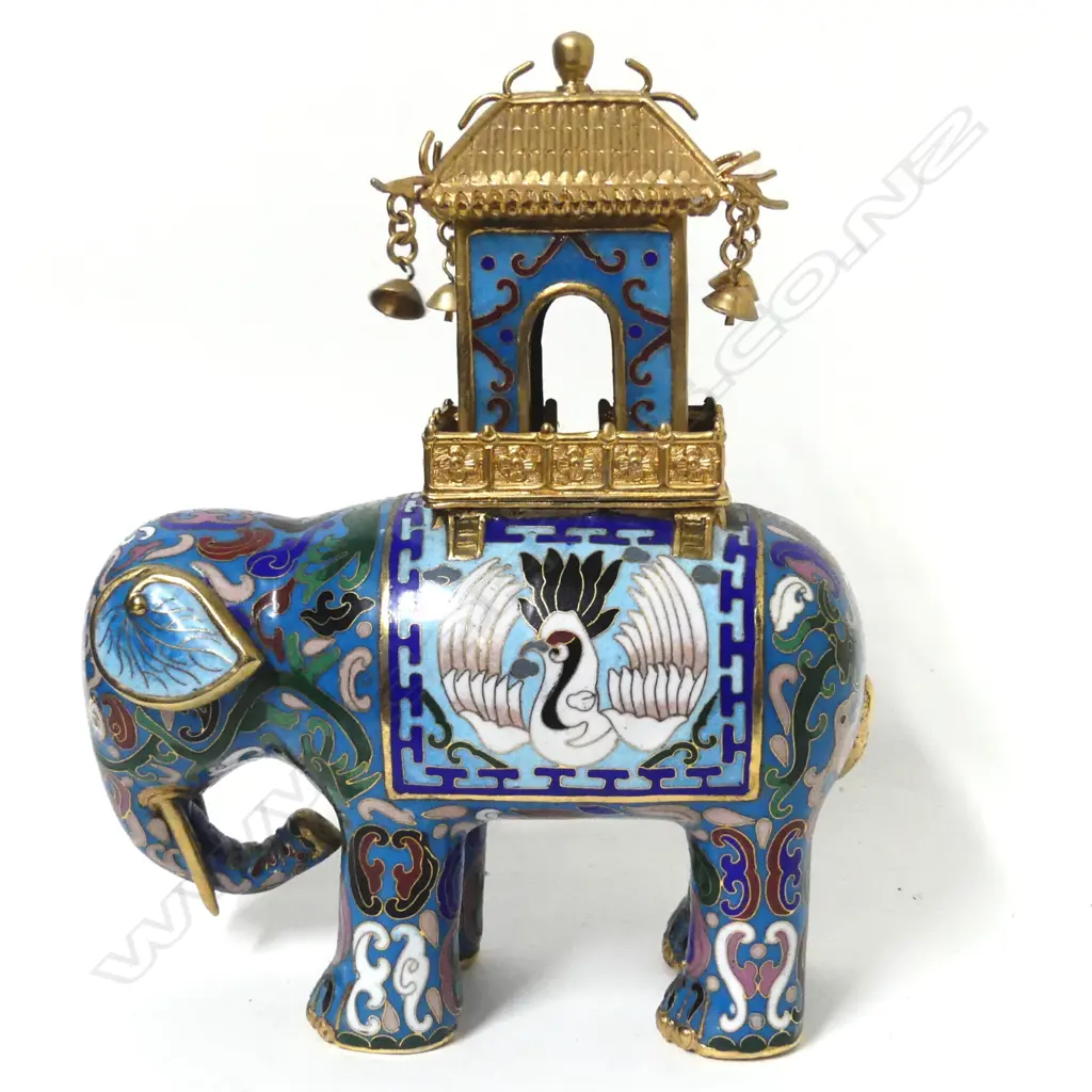 A decorative Chinese cloisonné elephant Image 1++