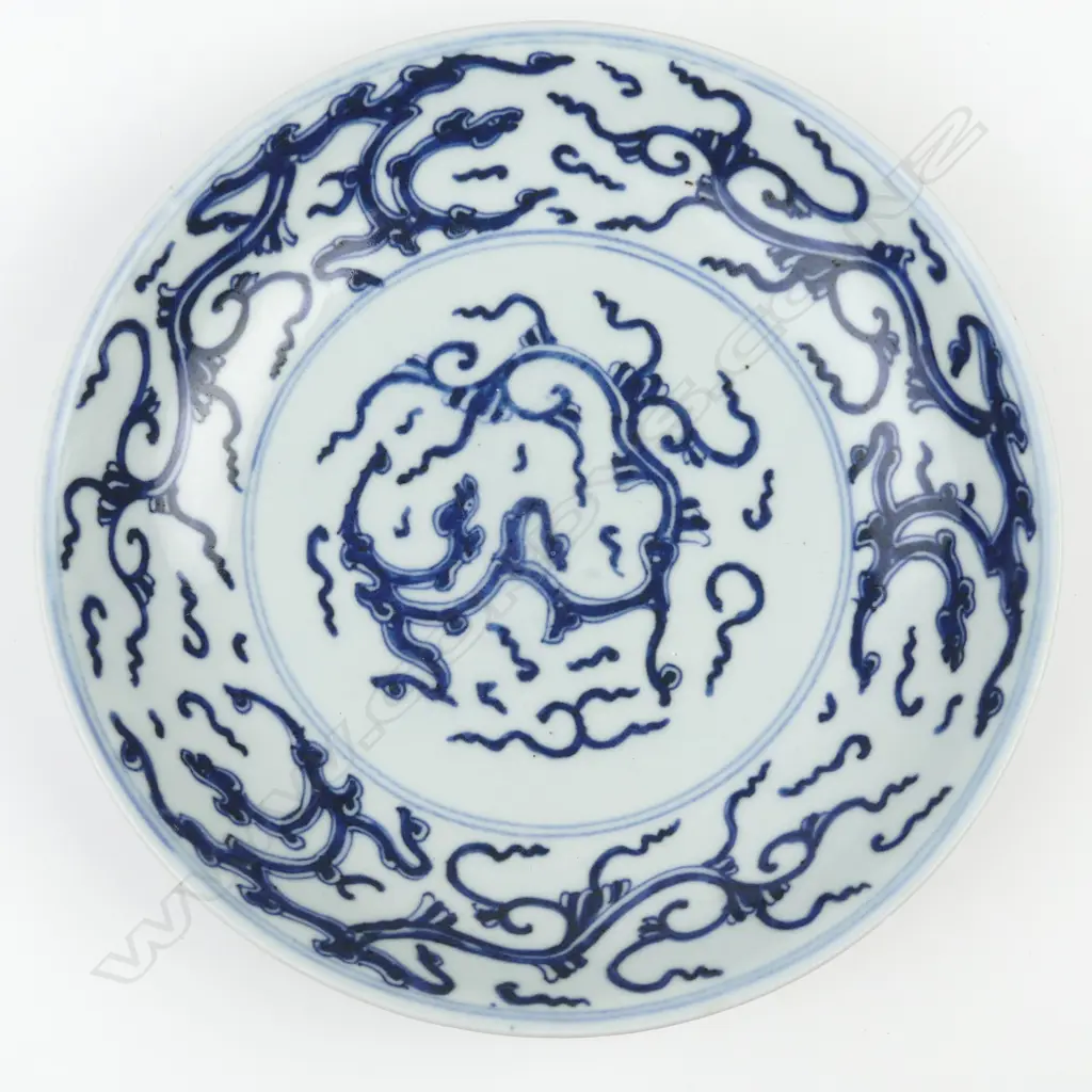 A Chinese porcelain blue and white shallow bowl Image 1++