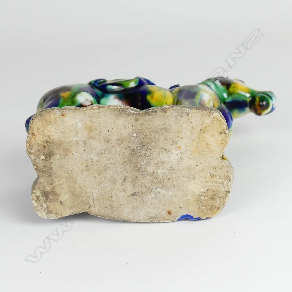 A Chinese porcelain small statuette of a horse and rider Image 1++