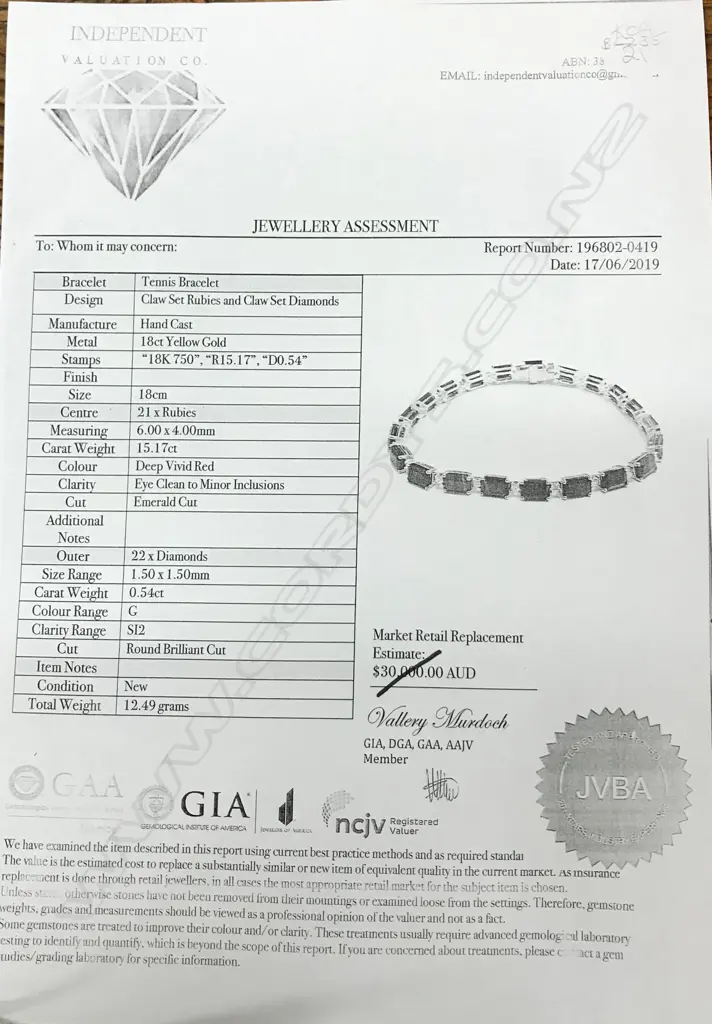An 18ct gold ruby and diamond bracelet Image 1++