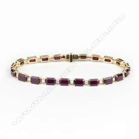 An 18ct gold ruby and diamond bracelet