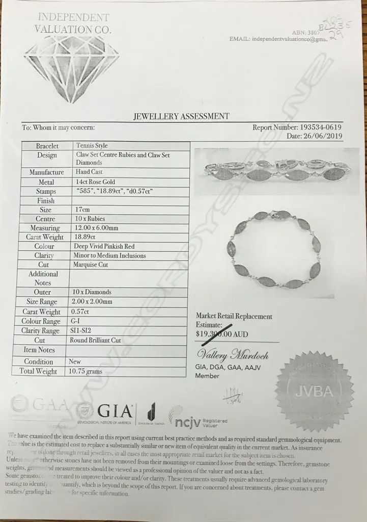 A 14ct rose gold ruby and diamond bracelet Image 1++