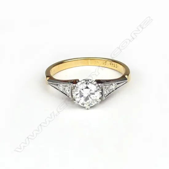A vintage 18ct gold and diamond solitaire ring