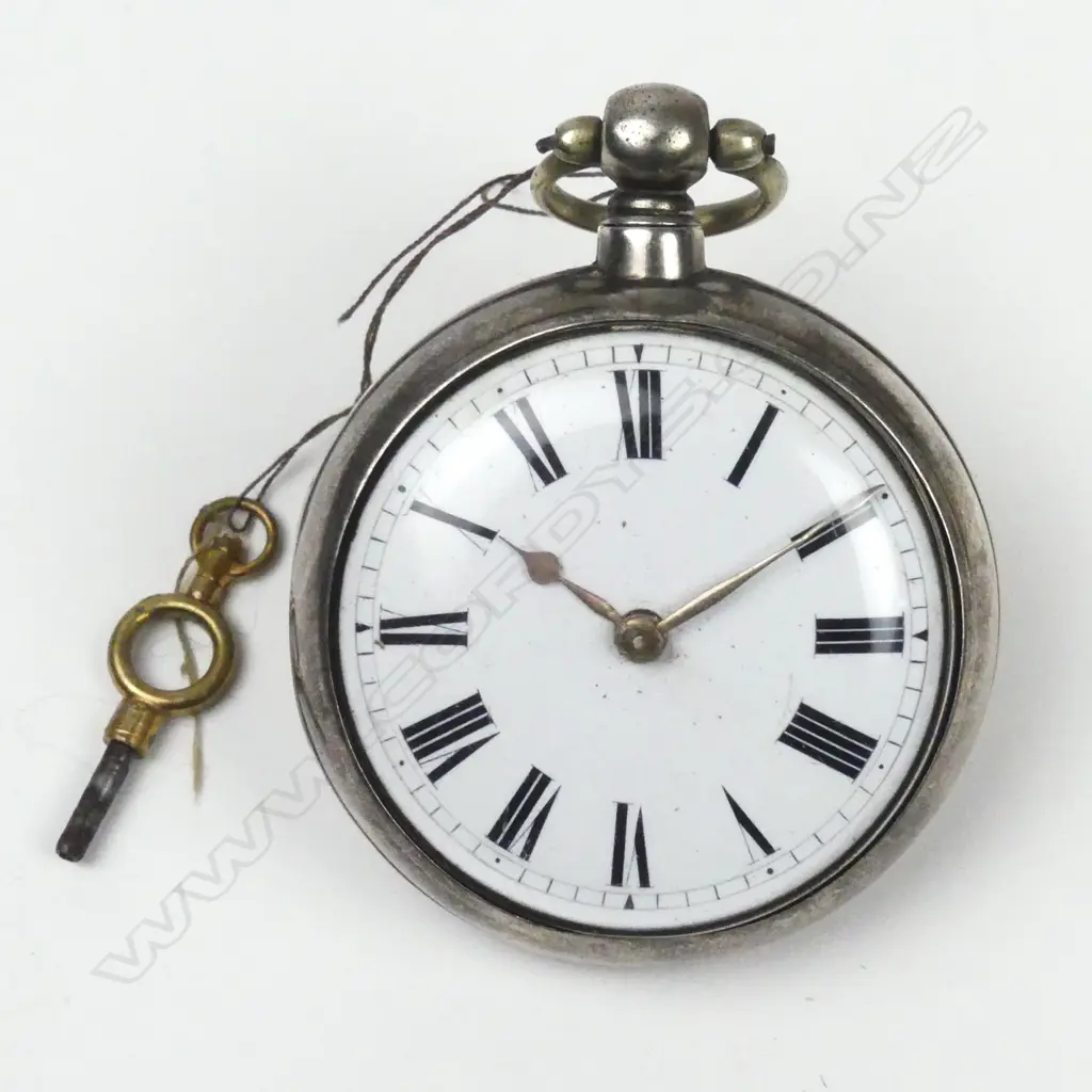 A George IV silver verge pair cased pocket watch Image 1++