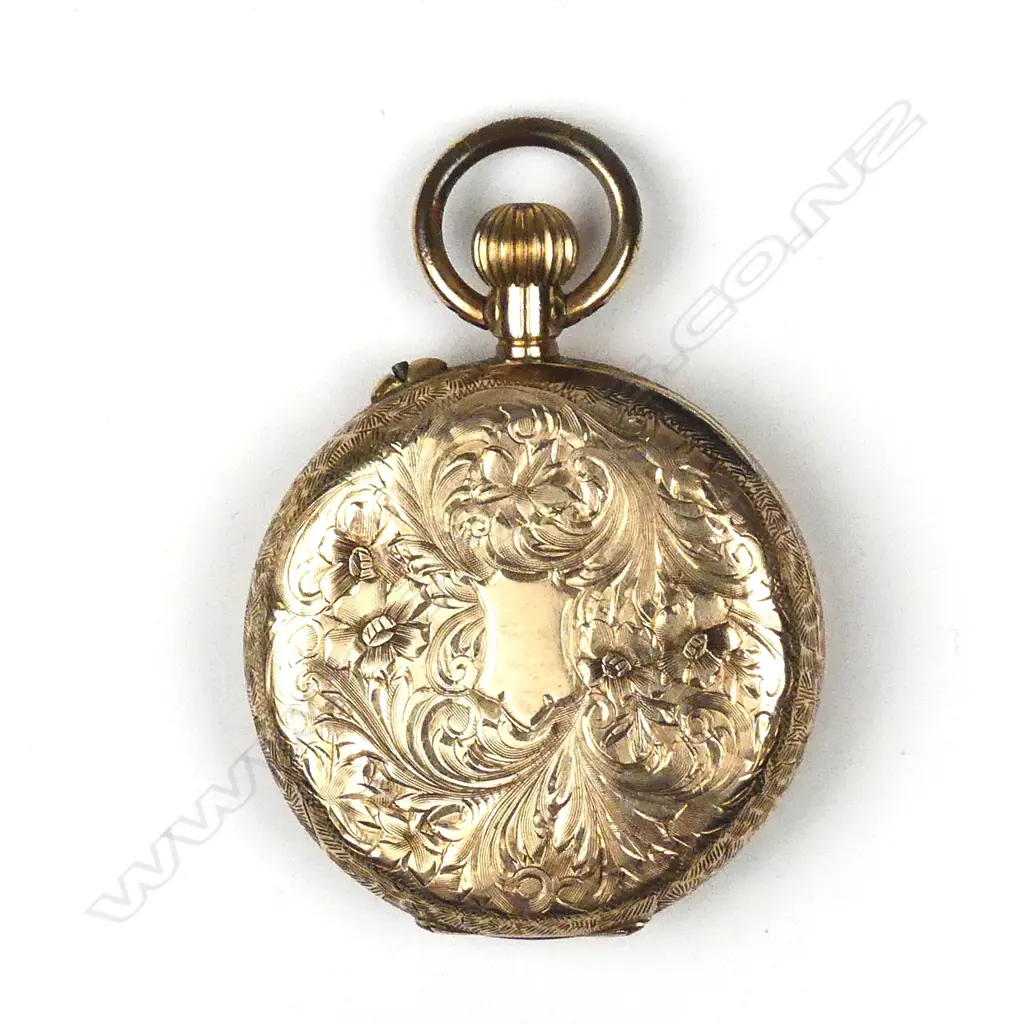 An early 20thC 14ct. yellow gold lady's pocket watch Image 1++