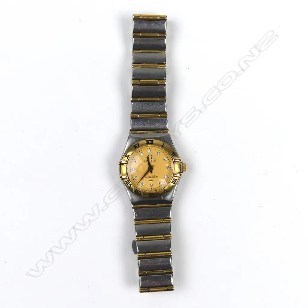 A lady's Omega Constellation 18ct gold and stainless steel wristwatch Image 1++