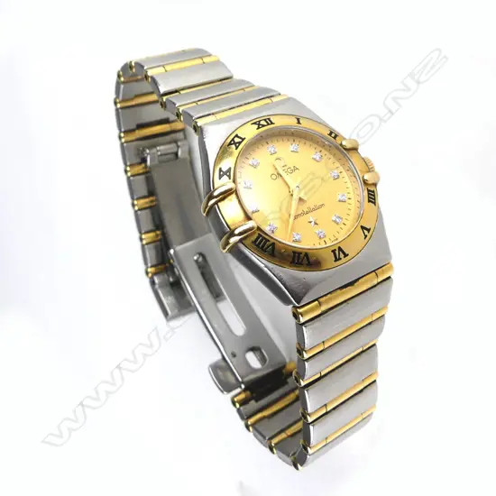 A lady's Omega Constellation 18ct gold and stainless steel wristwatch