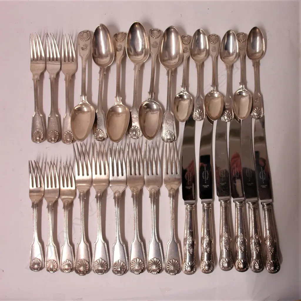 A good colonial Anglo-Indian silver cutlery service Image 1++