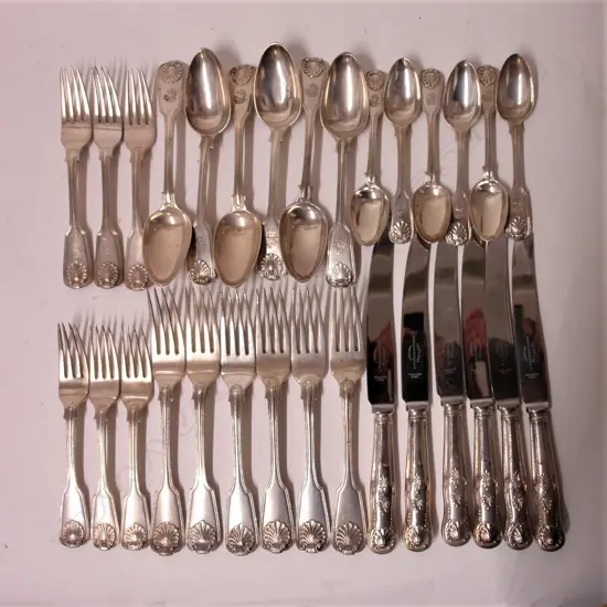 A good colonial Anglo-Indian silver cutlery service