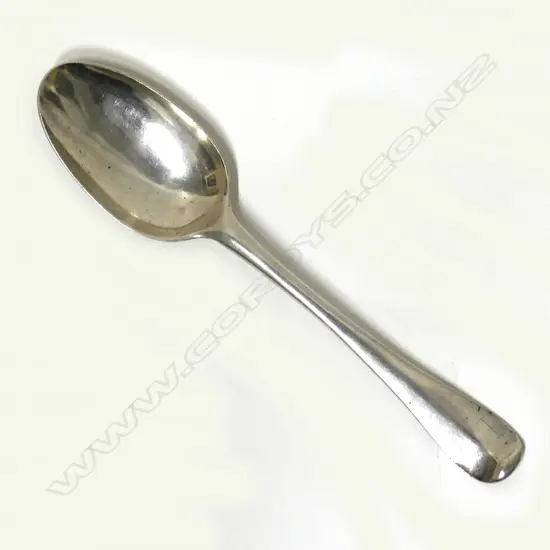 A George I silver Hanoverian rat-tail tablespoon