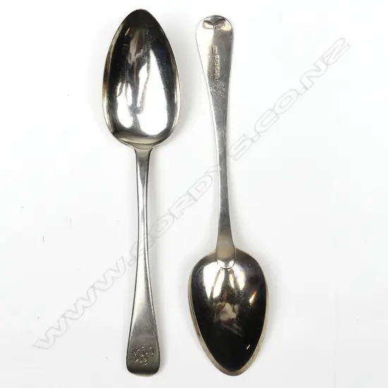A pair of George IV silver Old English pattern tablespoons