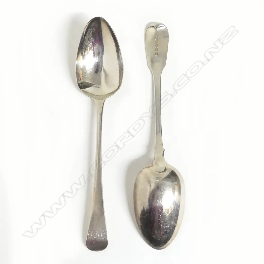 Two early 19thC silver tablespoons Image 1++