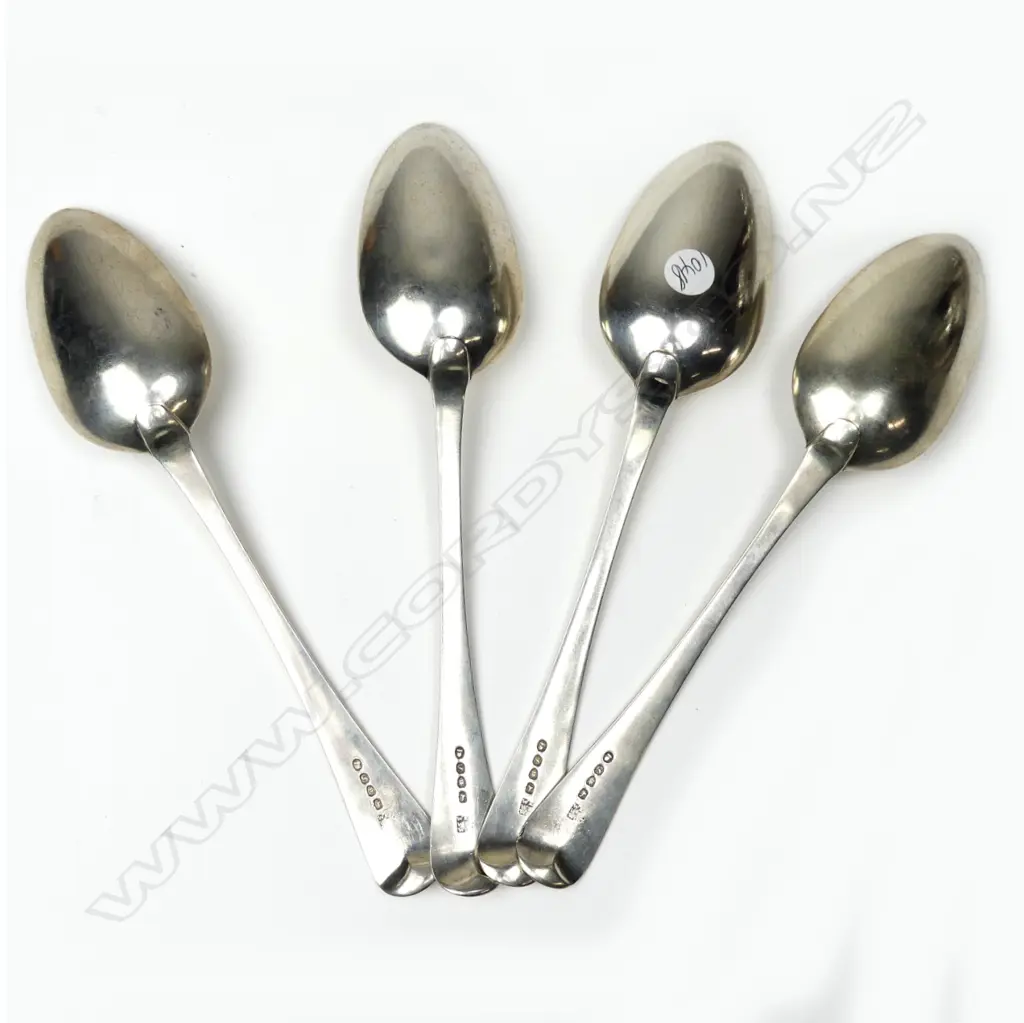 A set of four George III silver tablespoons Image 1++