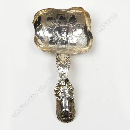 A George III fancy silver caddy spoon