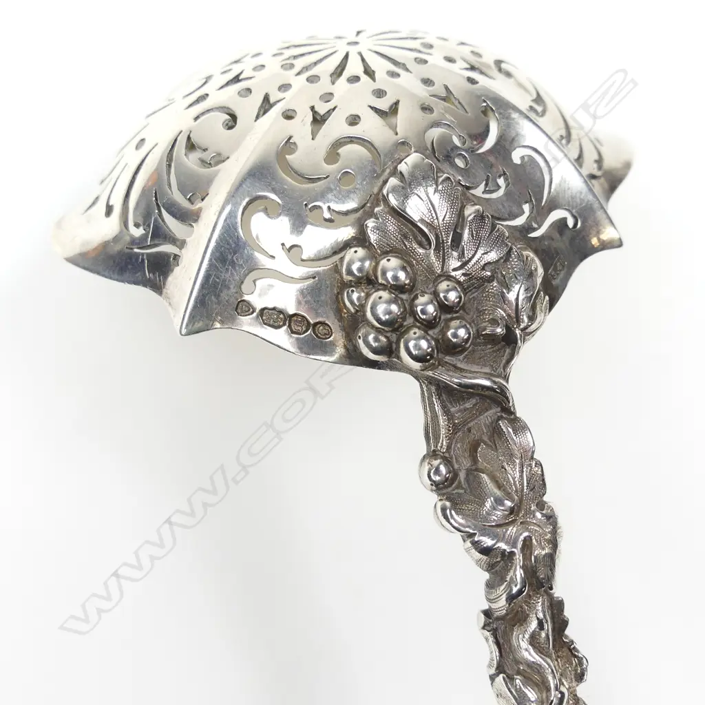 A good Victorian silver sifter ladle Image 1++