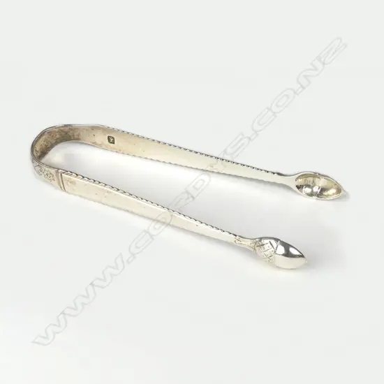 A pair of George III silver sugar tongs