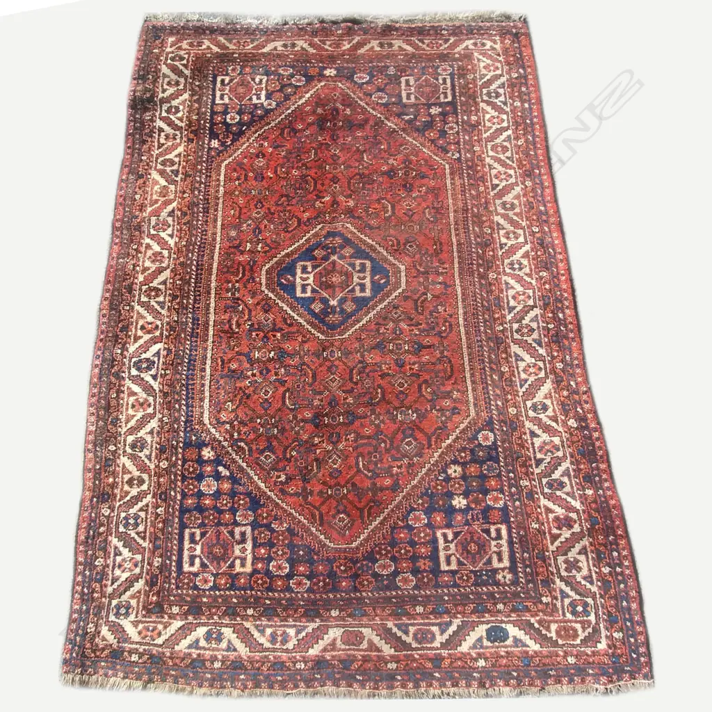 An old Shiraz hand knotted carpet Image 1++