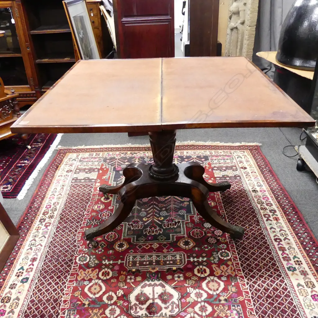 A Regency rosewood card table Image 1++