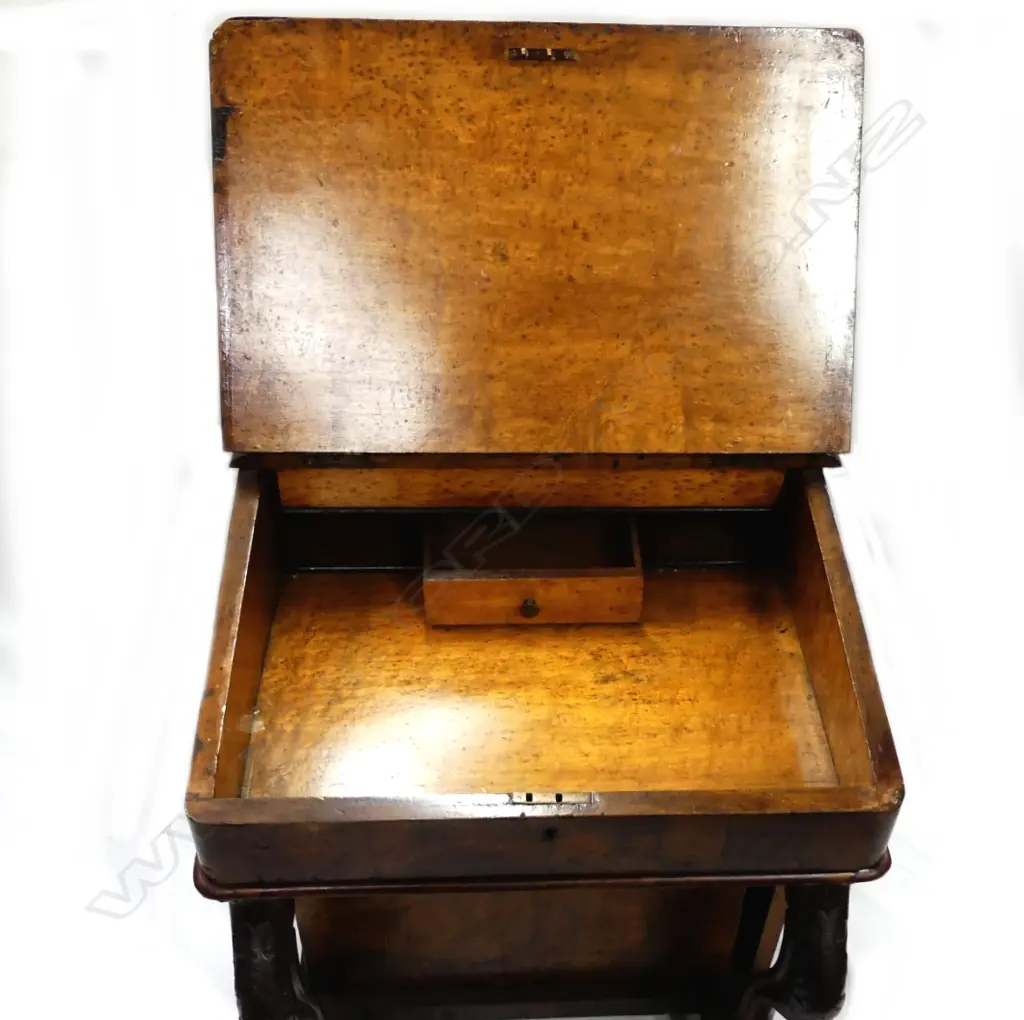 A Victorian walnut Davenport Image 1++