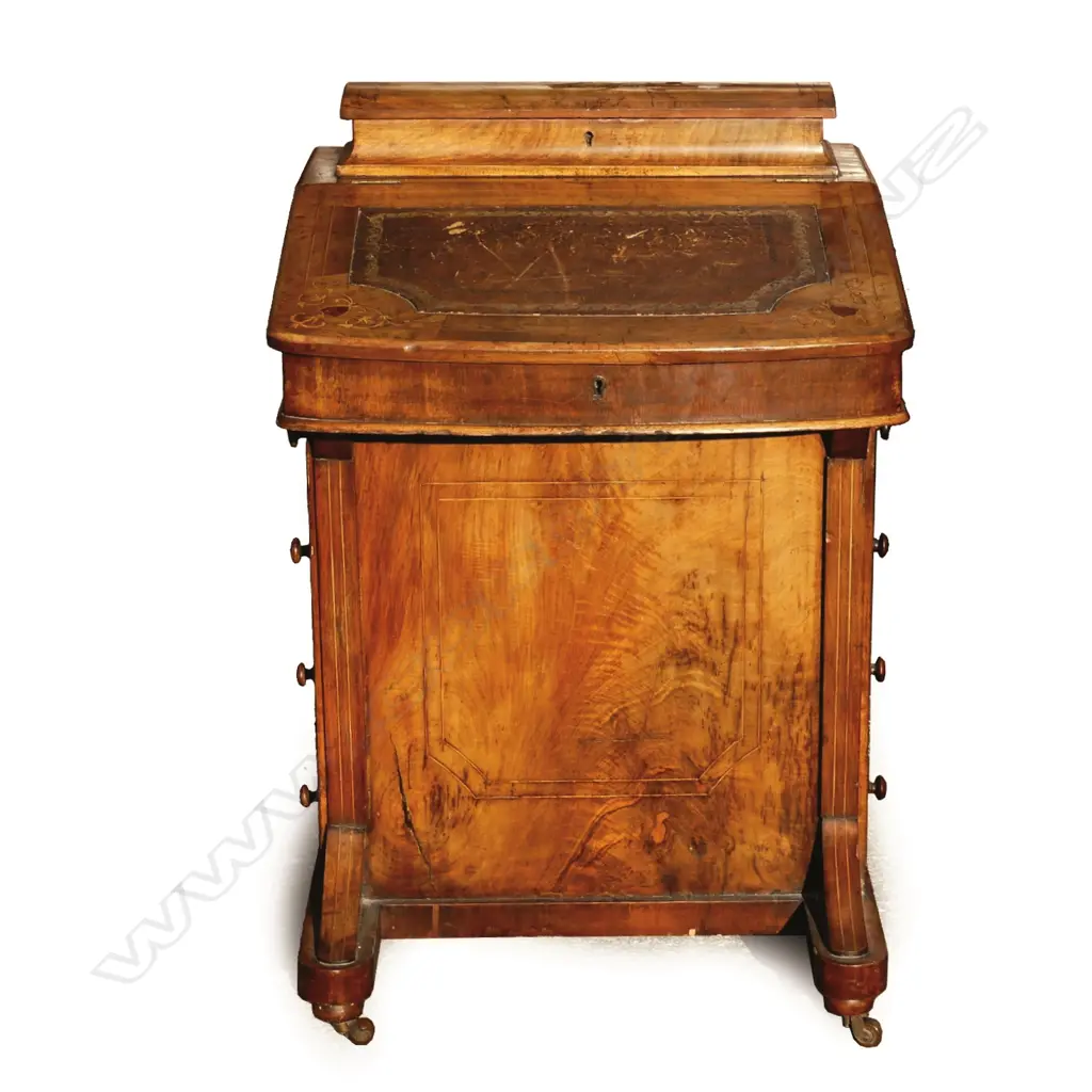 A Victorian walnut Davenport Image 1++