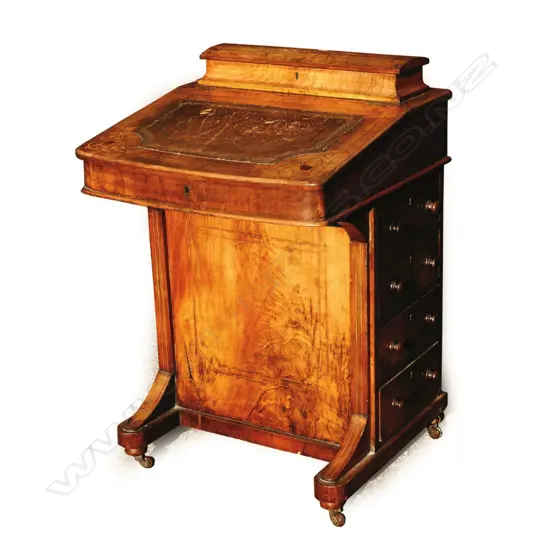 A Victorian walnut Davenport