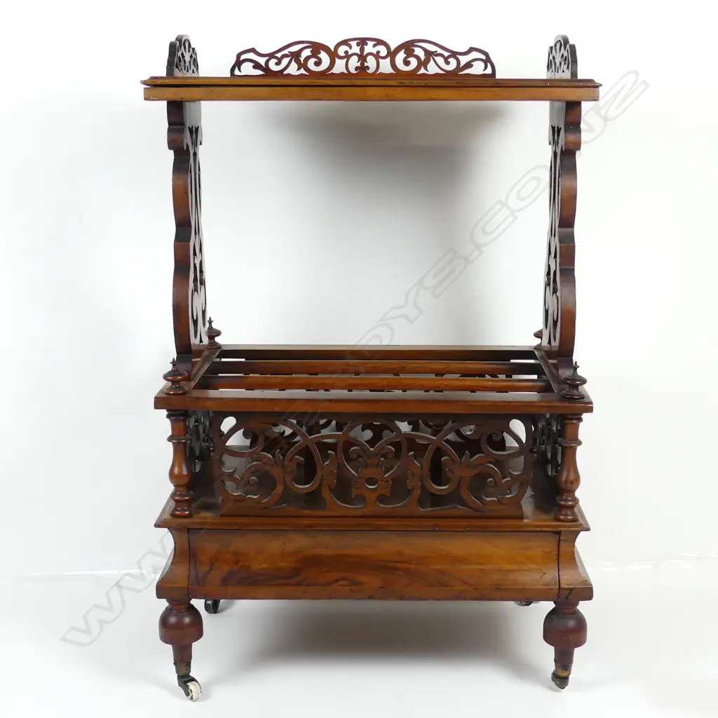 A Victorian walnut canterbury Image 1++