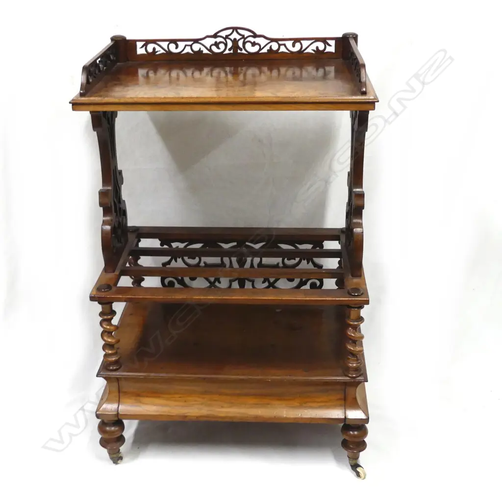 A Victorian walnut canterbury Image 1++