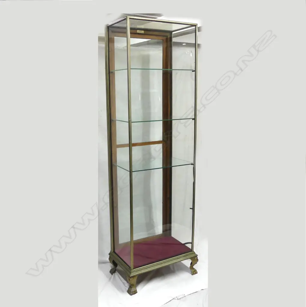 An early 20thC J.H. Smith of England tall narrow display cabinet Image 1++