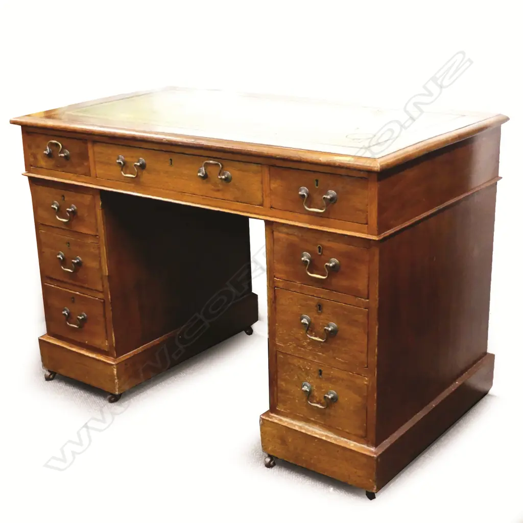 A Victorian mahogany twin pedestal desk Image 1++