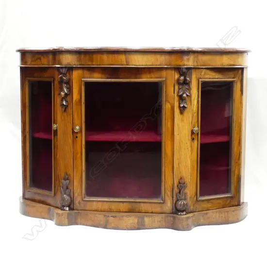 A Victorian walnut credenza
