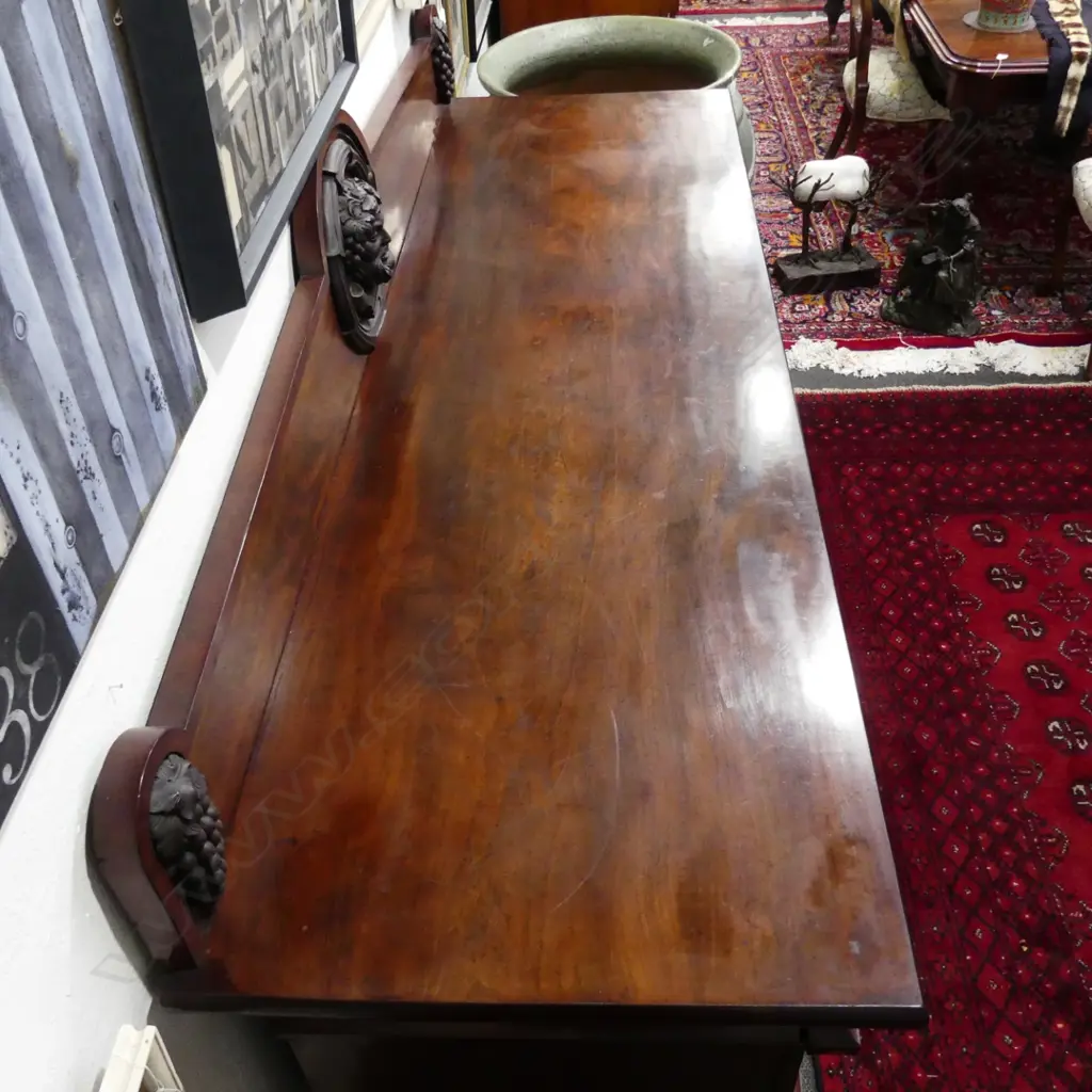 A William IV Empire style double pedestal mahogany sideboard Image 1++