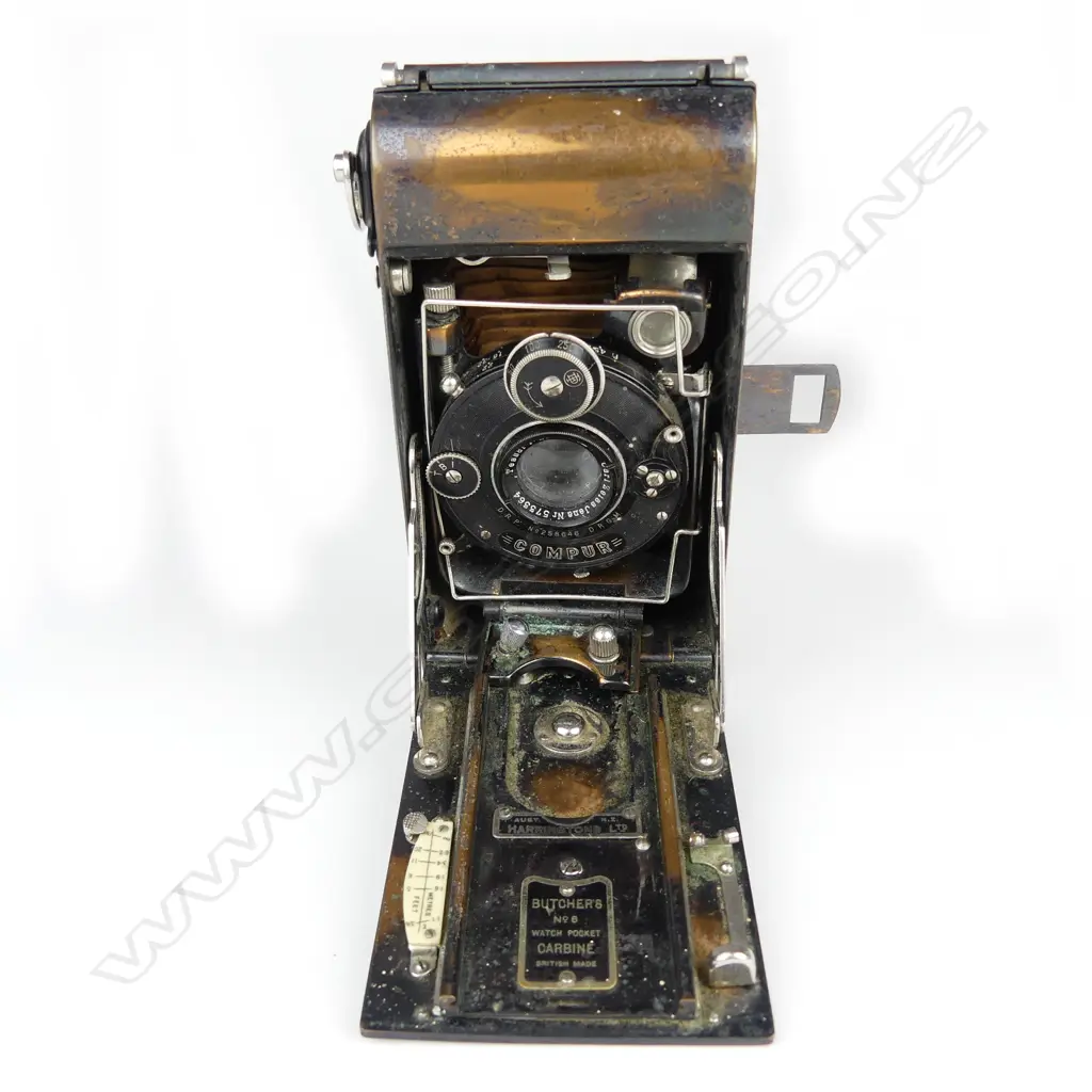 A (Houghton) Butcher's No.6 Watch Pocket Carbine 'Tropical Model' folding camera Image 1++