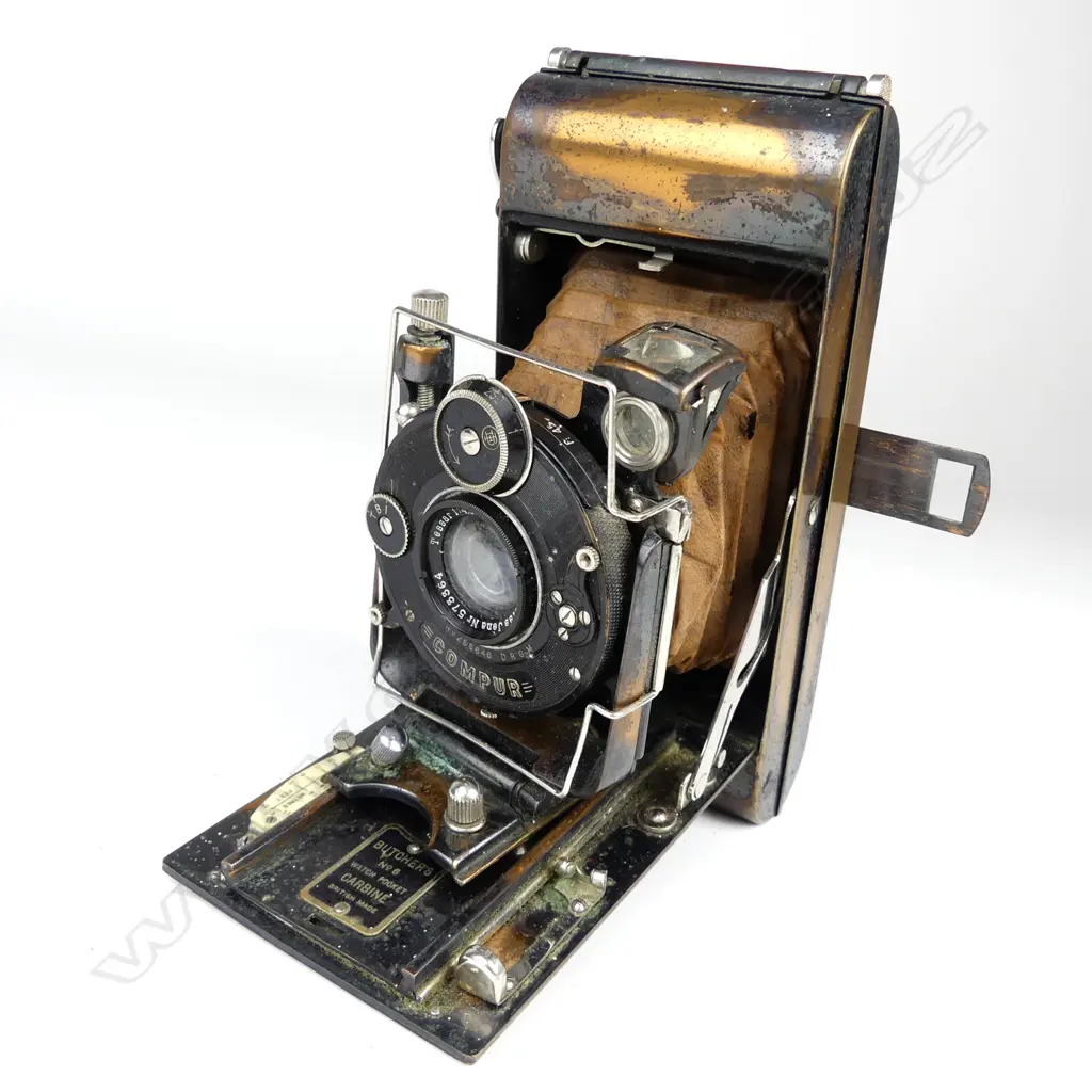 A (Houghton) Butcher's No.6 Watch Pocket Carbine 'Tropical Model' folding camera Image 1++