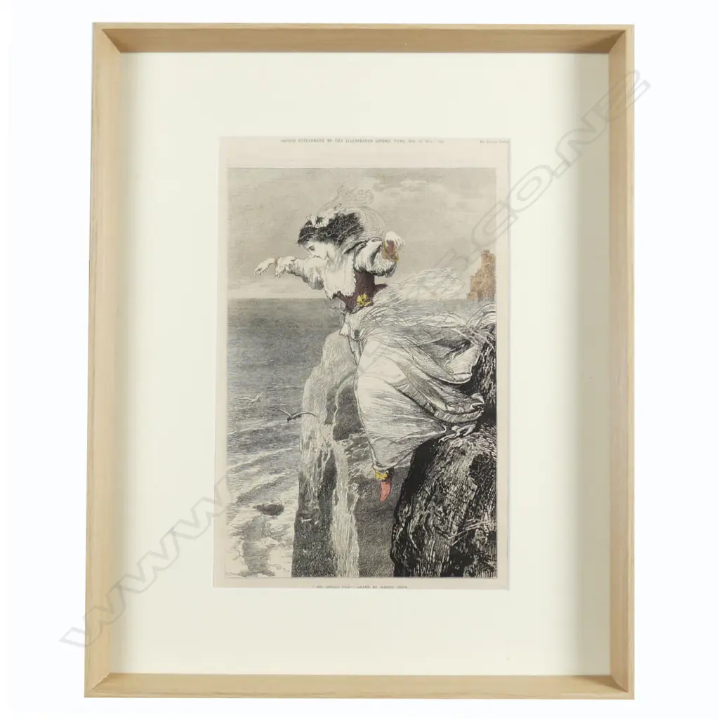 A framed woodcut engraving from the Illustrated London News Image 1++