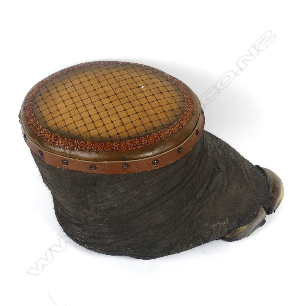 An old elephant foot ottoman Image 1++