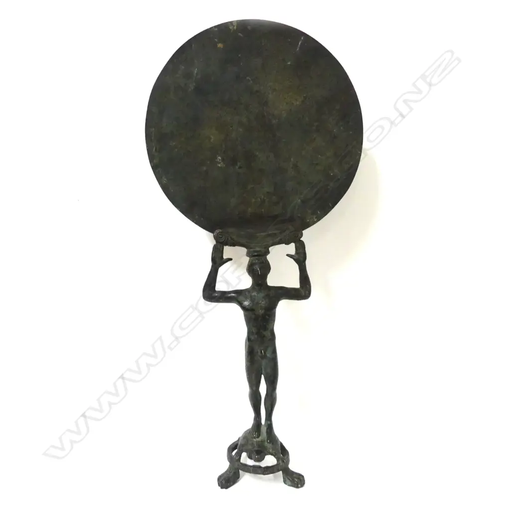 A bronze museum copy of an ancient Greek mirror Image 1++