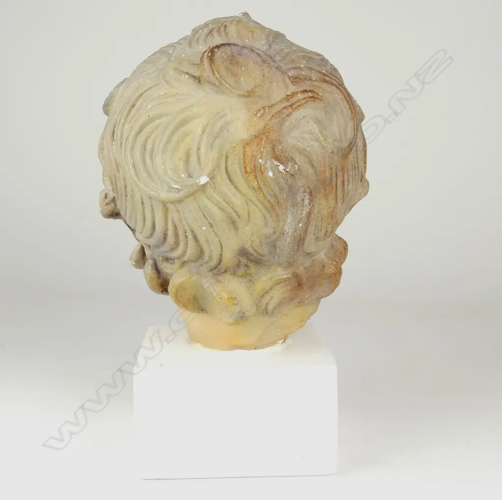 A vintage painted plaster head of a child Image 1++