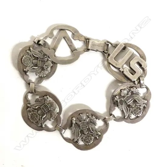A silver American Army sweetheart bracelet
