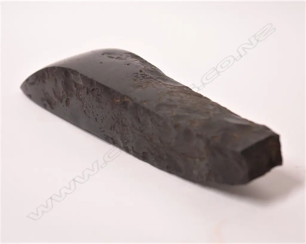A large pre-European Maori black basalt toki (adze) Image 1++