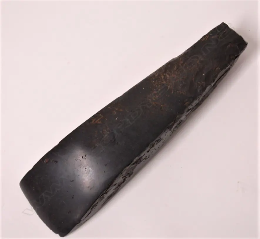 A large pre-European Maori black basalt toki (adze) Image 1++