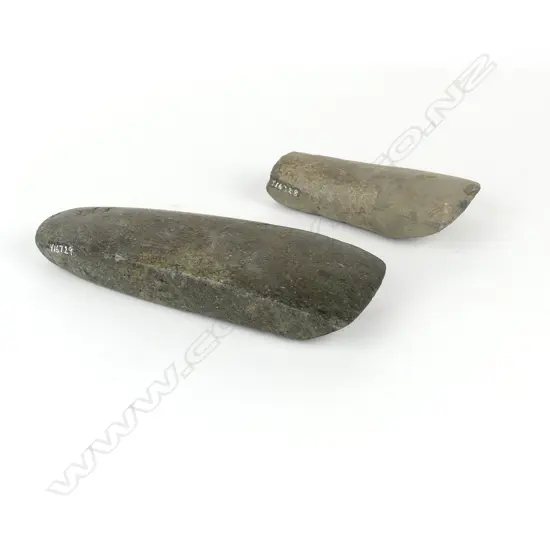 Two Maori pre-European toki (adze)