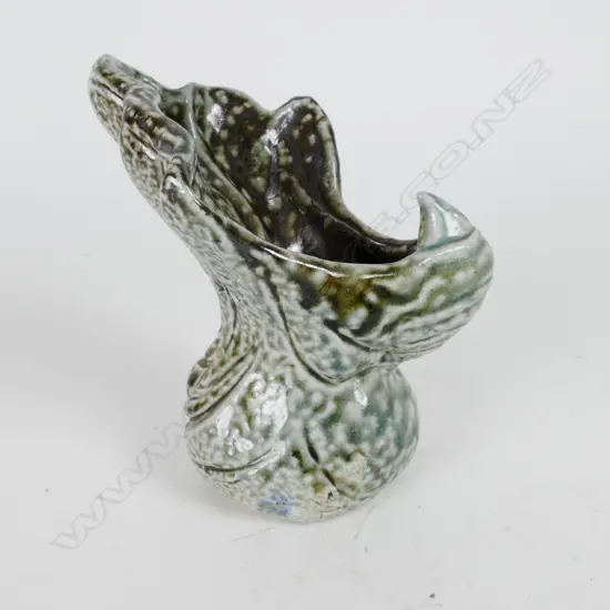 Pamela Annsouth salt glaze claw vase sculpture - modelled as an altered bath claw foot