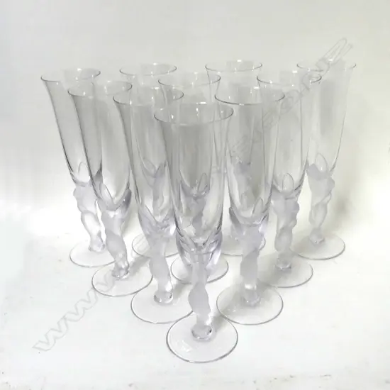 Ten Carl Faberge champagne flutes