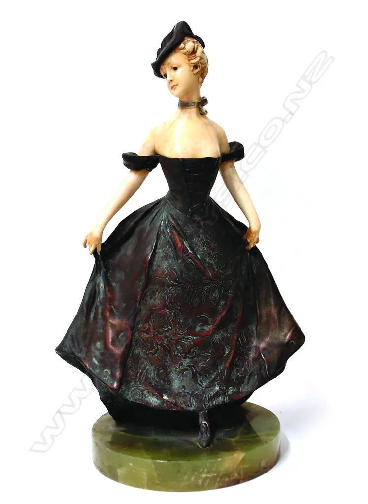 An Art Deco bronze and ivory (chryselephantine) figurine by Georges Van der Straeten Image 1++