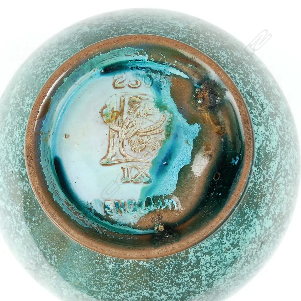 A Pilkington Lancastrian mottled teal vase Image 1++