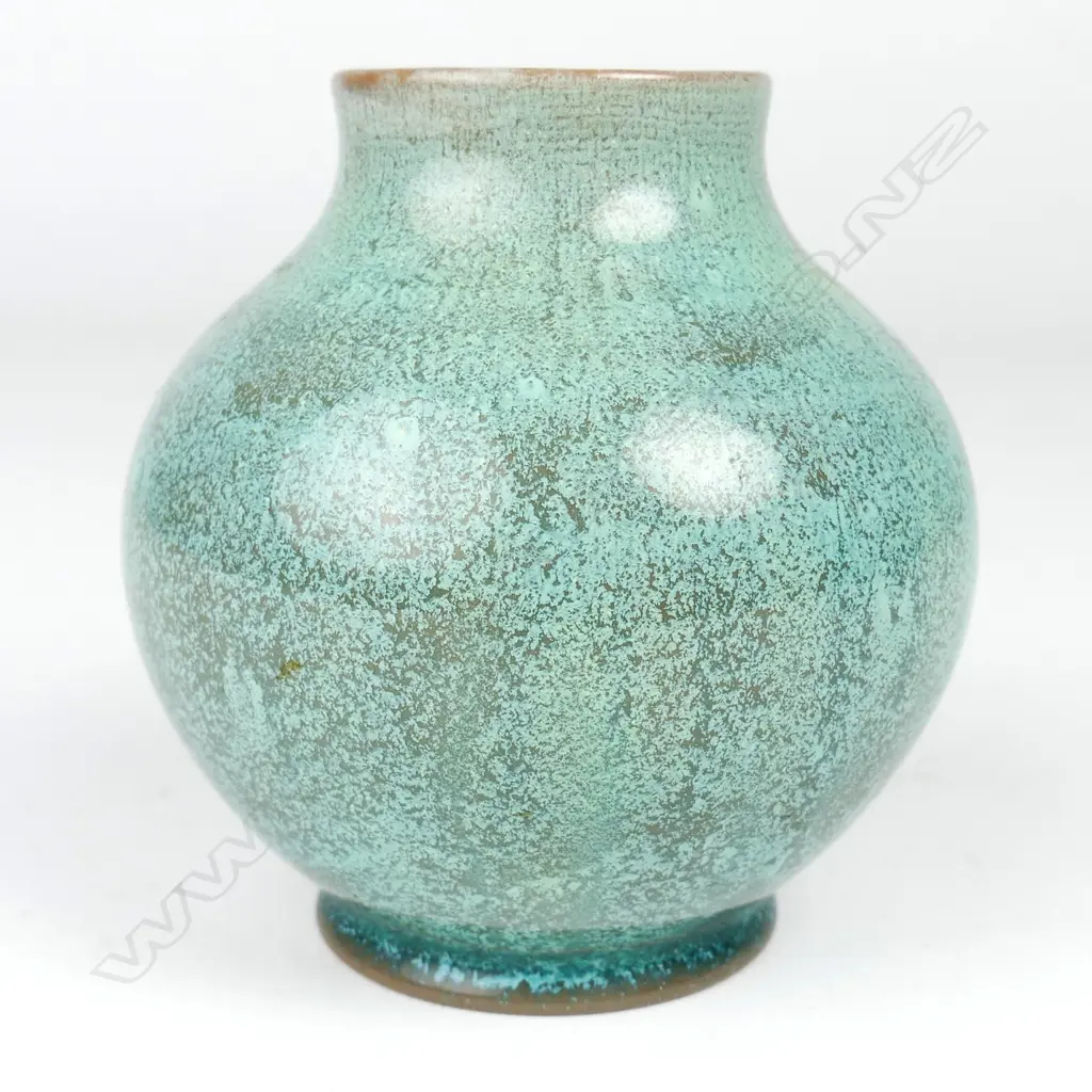 A Pilkington Lancastrian mottled teal vase Image 1++