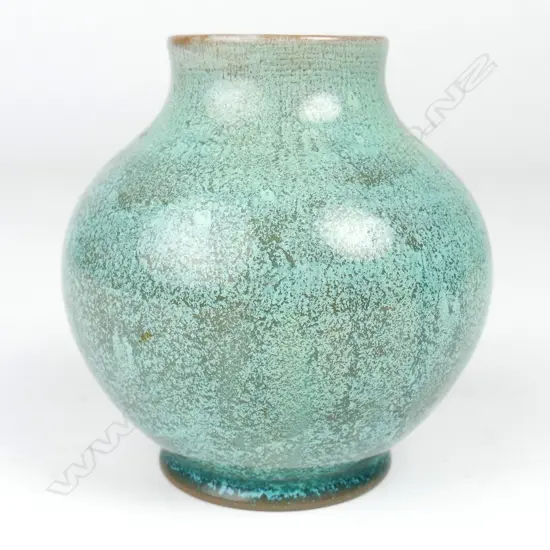 A Pilkington Lancastrian mottled teal vase