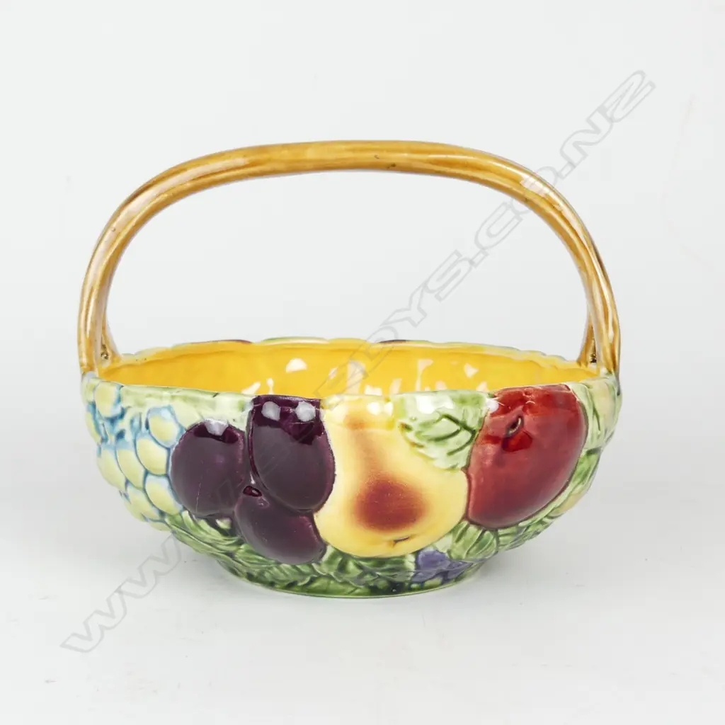 A Sarreguemines majolica handled basket Image 1++