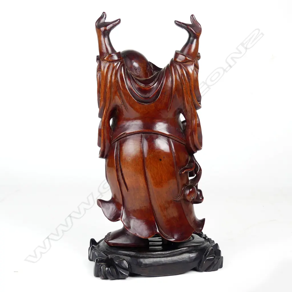 A Chinese rosewood statuette of Budai Image 1++