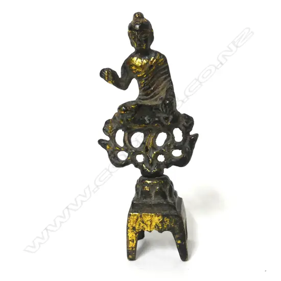 A small Chinese gilt bronze buddha